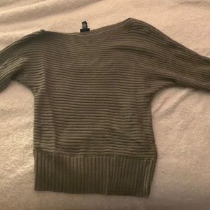 Army Green Off-Shoulder Sweater